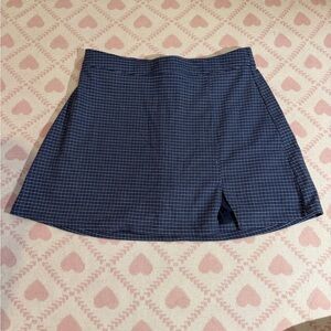 Hollister Navy Plaid Mini Skirt with Slit